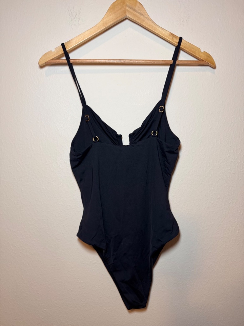 L*Space Roxanne One Piece Bitsy Swimsuit XL Black Ruched Plunge NWT - Picture 7 of 7